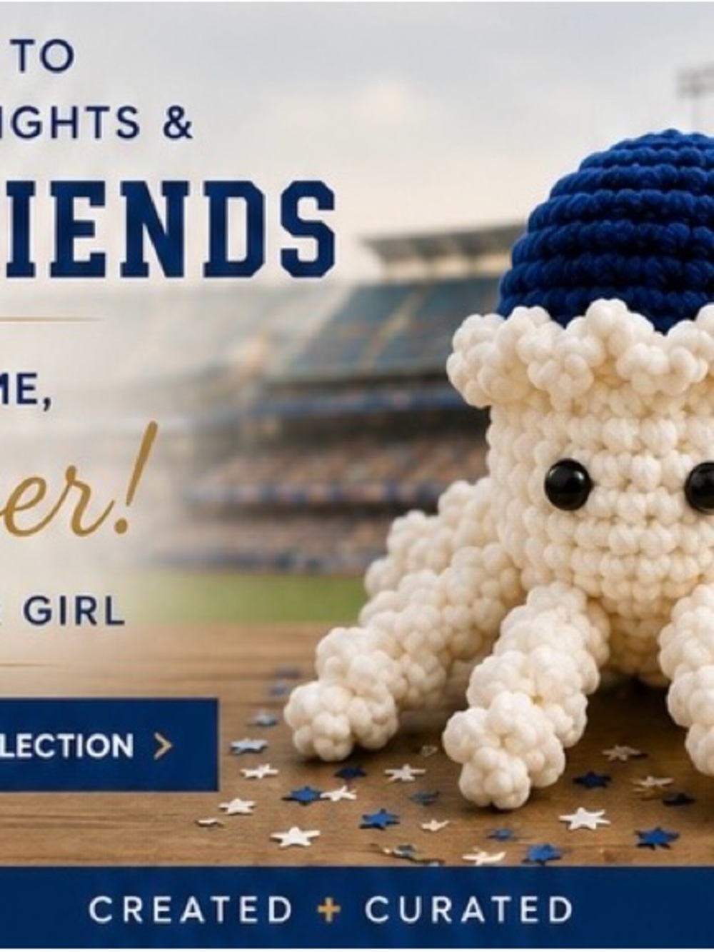 Oktober LA Dodger Girl Handmade Crochet Octopus Sports Collection